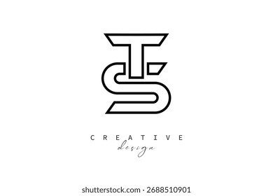 TS Creative Monogram Logo Design-Stock Creative Branding Design Concept