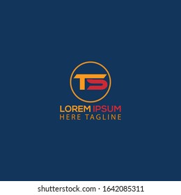 TS initial circle logo template vector