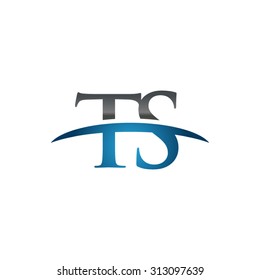 TS initial company blue swoosh logo