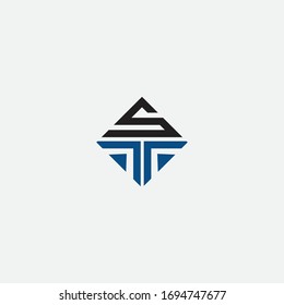 su logotipo de diamante inicial abstracto moderno