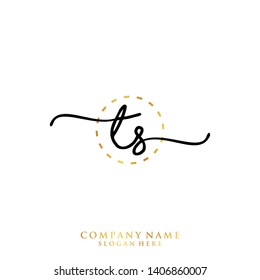 TS Initial handwriting logo template