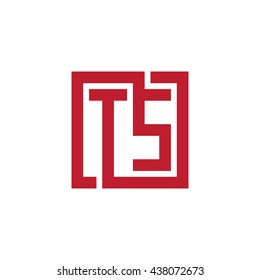 TS initial letters looping linked square logo red