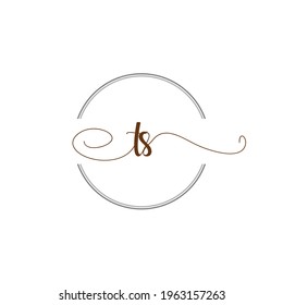 TS Initial Logo Handwriting template letter illustration