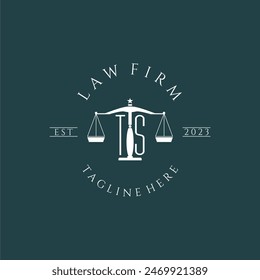 TS initial monogram for lawfirm logo with scale design vector