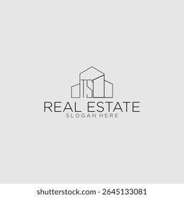 TS initial monogram logo for real estate with luxury building style