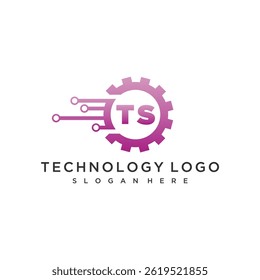 TS initial monogram for technology logo design
