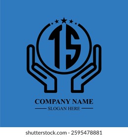 TS initials held within hands, symbolizing trust and protection. The circle represents unity, while stars highlight excellence and ambition.