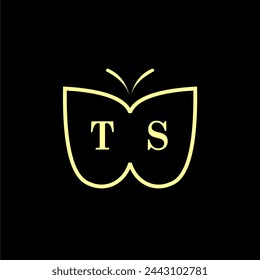 TS Initialen Luxus Schmetterling Logo Vektor-Illustration