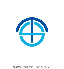 Diseño de logotipo de vectores comerciales de letras de TS