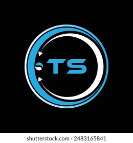 TS letter logo design with a circle shape TS Logo design. TS letter logo creative design. TS unique design.