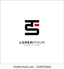 TS Letter Logo Design with Creative Modern Trendy Typography with Red and Black Colors.