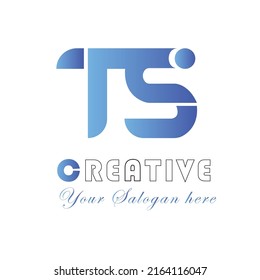 TS Letter Logo Design with Creative Modern Trendy Typography and Blur Colors