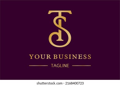 TS letter logo, monogram, initials, icon, symbol of luxury design with classic looks and gold colors, make this logo very suitable for law firm company, high end fashion, retail, or personal branding.