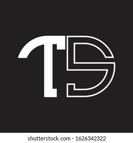 TS Letter logo monogram with oval shape negative space design template