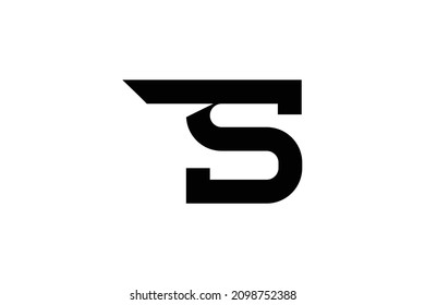 TS letter logo on luxury background. ST monogram initials concept. TS icon design. ST elegant and Professional black color alphabet icon on white background.