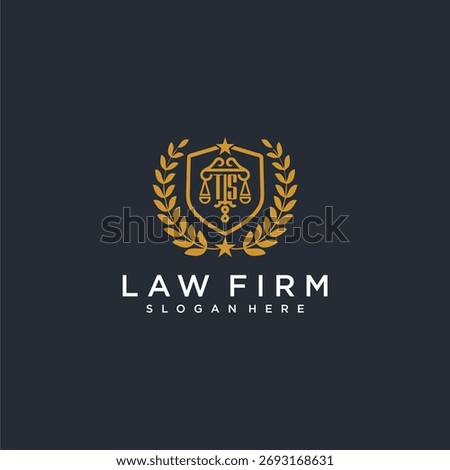 TS letter monogram logo for lawfirm with pillar and leaf image design