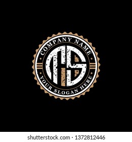 TS letter name logo badge vector, suitable for restaurant, cafe, coffee shop, apparel company, etc