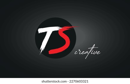 TS Letters Brush Paint Logo icon, Elegant Vector Design