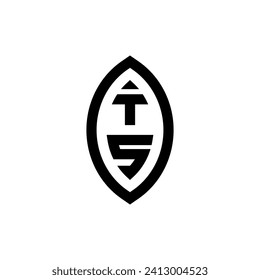 Geometrisches Monogramm der TS-Linie mit hochwertigem professionellem Design, das gut gedruckt werden kann