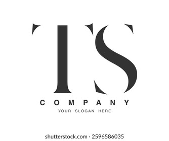 TS logo design. Initial letter t and s serif font style. Creative classic company name typography. Trendy logotype or identity. Vector illustration.