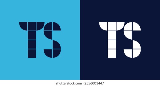 TS logo design with tile shape. Minimalist and modern vector illustration design suitable for business or brand