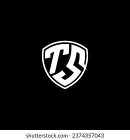 TS logo monogram emblem style with shield shape design template ideas