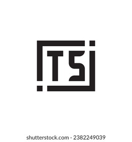 TS minimalist geometric symbol logo in high quality professional design that will print well across any print media