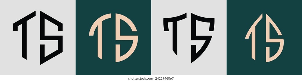 paquete vectorial de diseño de logotipo de letras iniciales de TS moderno. Será adecuado para qué empresa o nombre de marca inician esas iniciales.