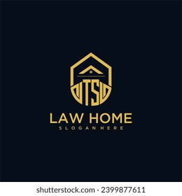 Logotipo inicial de monograma TS para lawhiener con diseño de hogar de forma