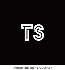 TS monogram logo with abstract line design template