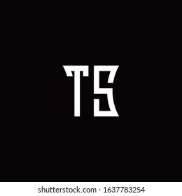 TS monogram logo with curved side style design template