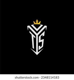TS monogram logo initial for shield  crown style design