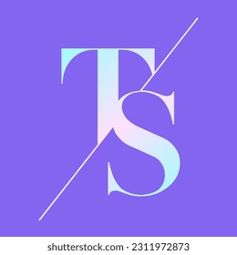 TS monogram logo signature icon. Elegant intertwined alphabet initials. Serif letter t, letter s. Luxury lettering sign. Modern deco design, fashion, beauty spa, wedding style characters typography.