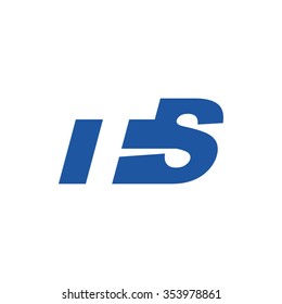 TS negative space letter logo blue