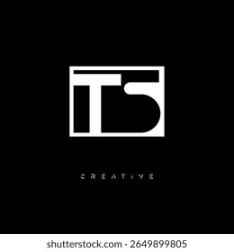 TS Negative Space Monogram – Minimalist Black and White Letter mark Logo for Creative Branding, Fashion Identity  Modern Design Concepts
