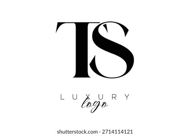 TS Serif Letter Monogramm Typografie Logo für elegante Premium-Branding-Identität