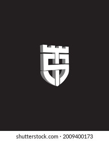 El logotipo Escudo de TS es una ilustración monográfica de las letras T y S que forman una fortaleza y un escudo