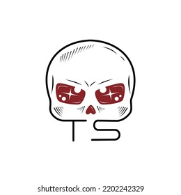 TS skull icon logo. Vector image. 