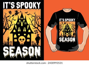 t'S Spooky Season Halloween T-Shirt Design For Halloween T-Shirt vector