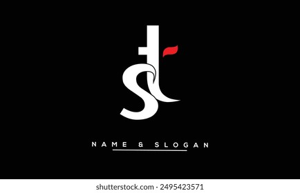 TS, ST Abstract Letters Logo Monogram