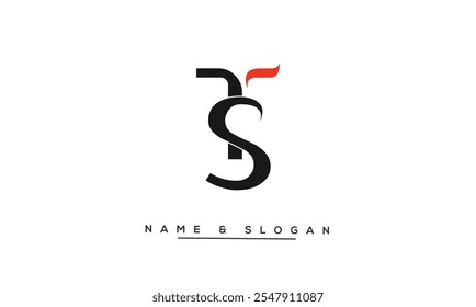 TS, ST Letras Abstractas Logo Monograma