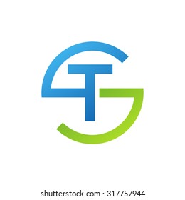 TS ST initial company circle S logo blue green