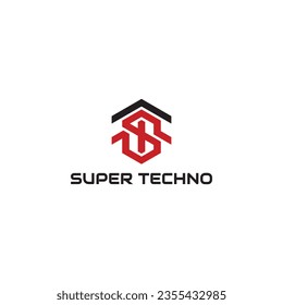 TS ST-Logo, Hexagon-S-Logo einzeln auf weißem Hintergrund, für die Gestaltung des Logos bei der Inneneinrichtung
