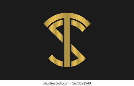 TS, diseño con el logotipo ST Letter con la tipografía moderna creativa y el logotipo en monograma.