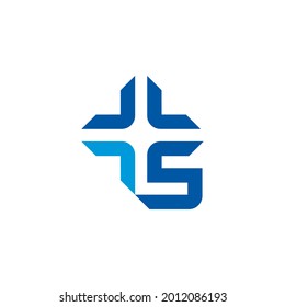 logotipo de la letra TS o ST. la combinación perfecta de la letra T con la letra S. con símbolo de flecha como elemento adicional