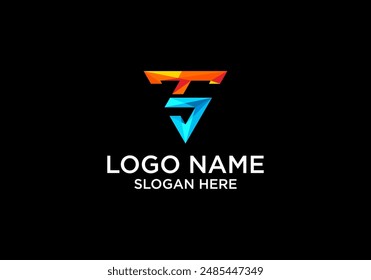 TS or ST letter logo vector design template