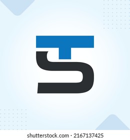 TS ST Logo Template In Modern Creative Minimal Vector Design