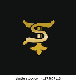 TS ST monogram or letter mark logo design