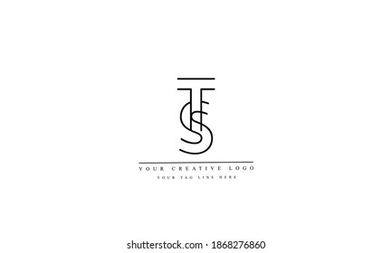 TS, ST, T, S abstract vector logo monogram template