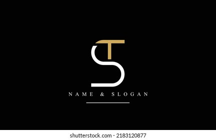 TS, ST, T, S letras abstractas monograma